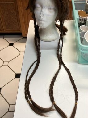 Male Brown Wig With Long Brown Braids - Sun Ce Ashes of the Kingdom